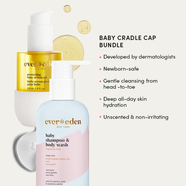 Evereden Baby Cradle Cap Care Bundle: Clean & Vegan Shampoo, Body Wash, Protecting Oil for Newborns - Great for the Whole Family - Image 3