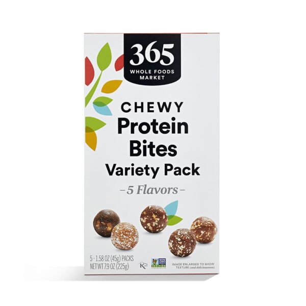 365 by Whole Foods Market, Chewy Protein Bites Variety Pack, 1.58 Ounce (Pack of 5)