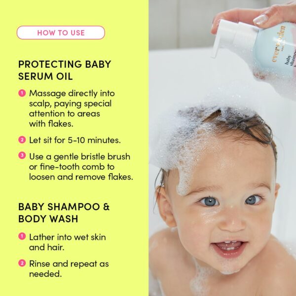 Evereden Baby Cradle Cap Care Bundle: Clean & Vegan Shampoo, Body Wash, Protecting Oil for Newborns - Great for the Whole Family - Image 4