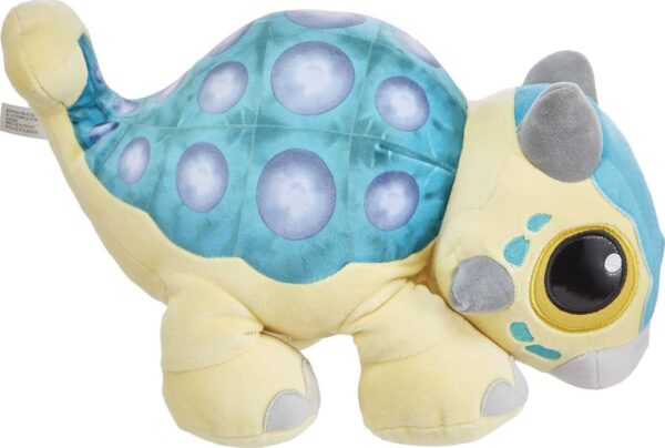 Mattel Jurassic World: Camp Cretaceous Plush Baby Dinosaur Bumpy with Sound, 15-inch Floppy Soft Toy Ankylosaurus with Weighted Feet - Image 4