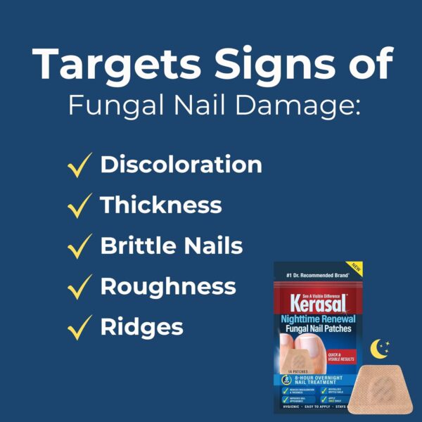 Kerasal Nighttime Renewal Fungal Nail Patches - 14 Patch - Overnight Nail Repair for Nail Fungus Damage, 8-Hour Nail Treatment Restores Healthy Appearance - Image 3