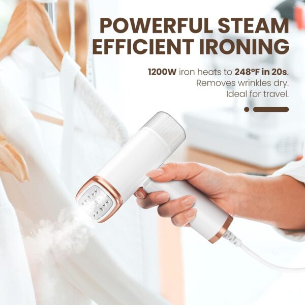Portable Handheld Steam Garment Steamer Foldable: Effortless Wrinkle Clothes Steam Iron Removal 20-Second Fast Heat-up, 1200W, 120ml Water Tank for Home - Image 5