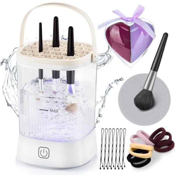 Electric Makeup Brush Cleaner - 9000 RPM Makeup Brush Cleaning Machine, IP65 Waterproof Automatic Makeup Brush Cleaner for Makeup Brush Set