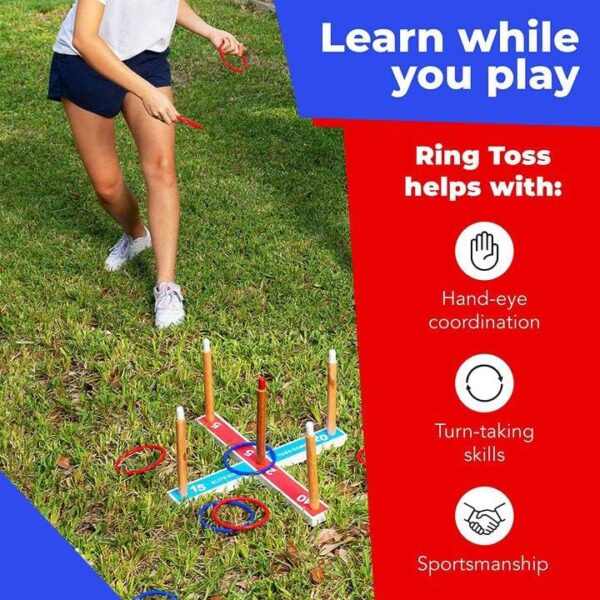 Elite Sportz Ring Toss Games for Kids - Indoor Holiday Fun or Outdoor Yard Game for Adults & Family - Easy to Set Up w/Compact Carry - Backyard Toys, Gifts for Boys and Girls - Image 2