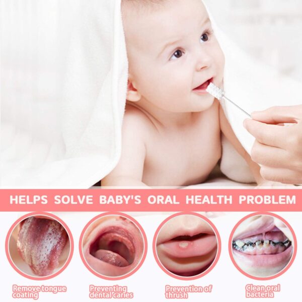 102PCS Baby Tongue Cleaner,Baby Oral Cleaner Newborn Baby Toothbrush,Disposable Infant Toothbrush Clean Baby Mouth,Gauze Gum Cleaner Stick Dental Care for 0-36 Month Baby+1 Finger Toothbrush with Case - Image 3