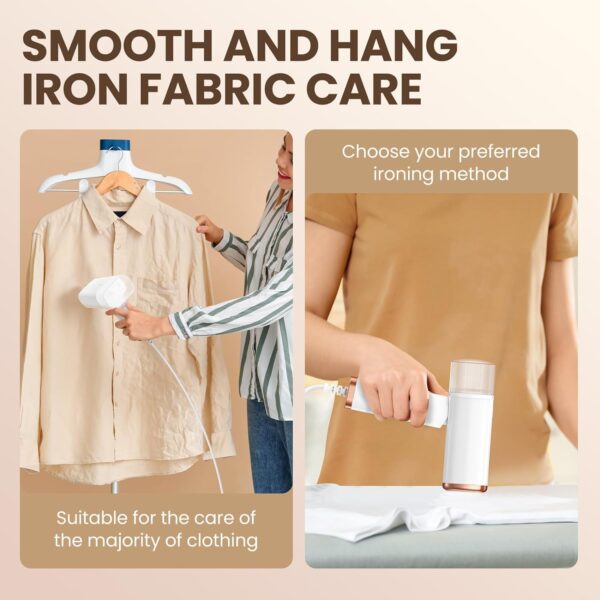 Portable Handheld Steam Garment Steamer Foldable: Effortless Wrinkle Clothes Steam Iron Removal 20-Second Fast Heat-up, 1200W, 120ml Water Tank for Home - Image 2