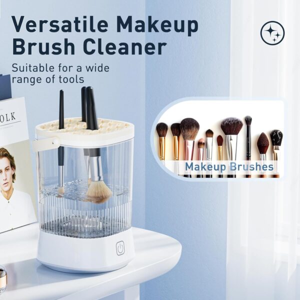 Electric Makeup Brush Cleaner - 9000 RPM Makeup Brush Cleaning Machine, IP65 Waterproof Automatic Makeup Brush Cleaner for Makeup Brush Set - Image 3