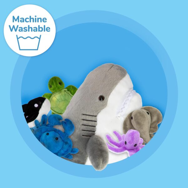 PREXTEX Plush Toy Shark Stuffed Animal with 5 Stuffed Sea Animals - Turtle, Whale, Octopus, Stingray, Crab Plush- Shark Plush Toys for Kids 3-5 - Giant Stuffed Animals Toy - Gift for Sea Animal Lovers - Image 4