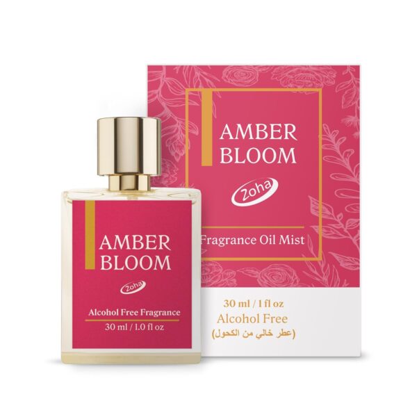 Zoha Amber Bloom Oil Perfume for Women & Men, Roll On Perfume Oil and Amber Perfume Spray, Alcohol Free Skin Moisturizing Amber Oil Perfume