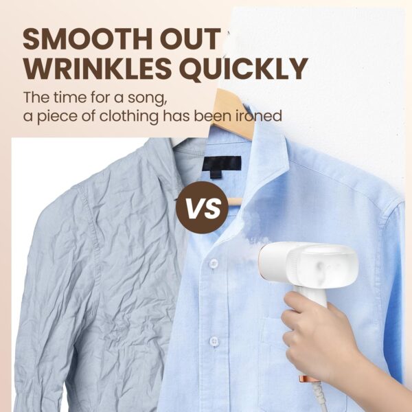 Portable Handheld Steam Garment Steamer Foldable: Effortless Wrinkle Clothes Steam Iron Removal 20-Second Fast Heat-up, 1200W, 120ml Water Tank for Home - Image 3