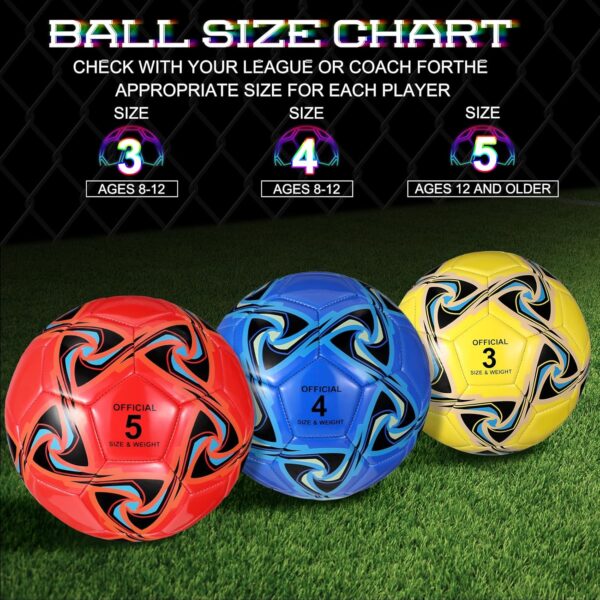 Deekin 6 Pcs Soccer Ball Bulk with Pump Operation Christmas Official Size Indoor Outdoor Christian Charity Donation Back to School Sport Soccer Gift for Kids Teen Adult Practice Game - Image 3