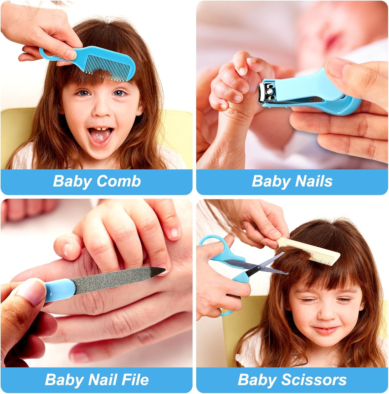 Baby Grooming Kit, Infant Safety Care Set with Hair Brush Comb Nail Clipper Nasal Aspirator,Baby Essentials Kit for Newborn Girls Boys - Image 4
