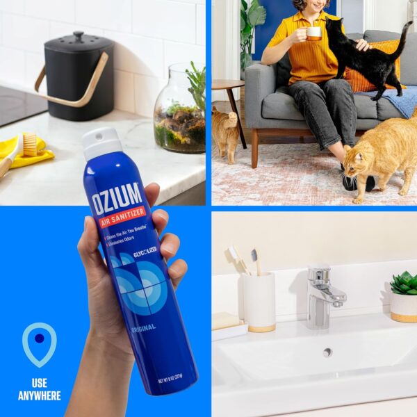 Ozium 8 Oz. Air Sanitizer & Odor Eliminator for Homes, Cars, Offices and More, Original Scent, Pack of 2 - Image 3