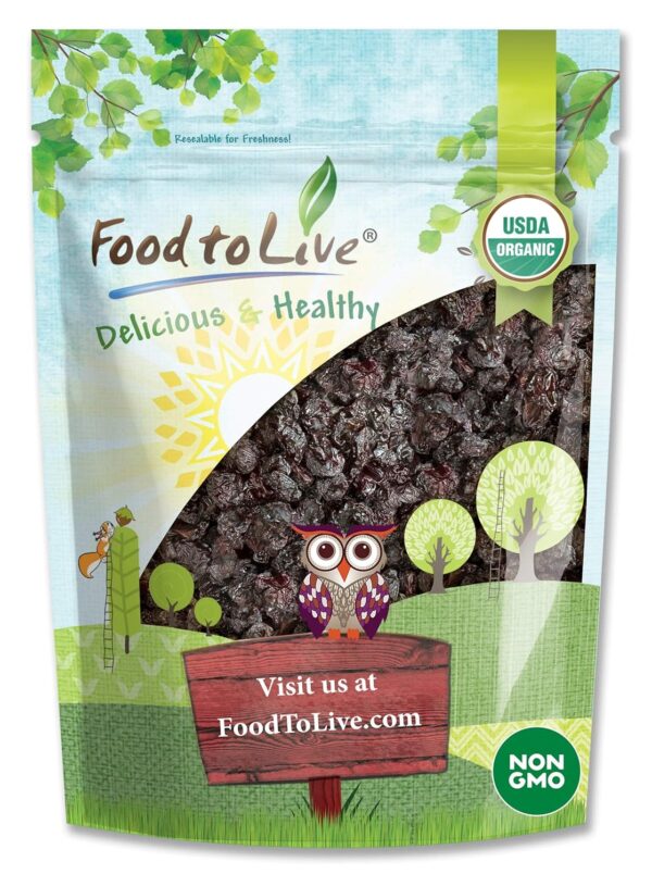 Food to Live Organic Dried Unsweetened Sour Cherries, 2 Pounds - Pitted Cherry Fruit, Non-GMO, Raw, Sun-Dried, Unsweetened, Unsulfured, No Oil Added, Vegan, Bulk - Image 2