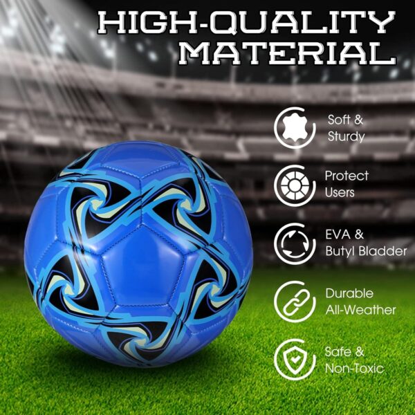 Deekin 6 Pcs Soccer Ball Bulk with Pump Operation Christmas Official Size Indoor Outdoor Christian Charity Donation Back to School Sport Soccer Gift for Kids Teen Adult Practice Game - Image 4