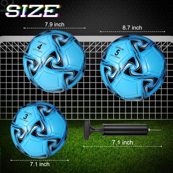 Deekin 6 Pcs Soccer Ball Bulk with Pump Operation Christmas Official Size Indoor Outdoor Christian Charity Donation Back to School Sport Soccer Gift for Kids Teen Adult Practice Game - Image 2