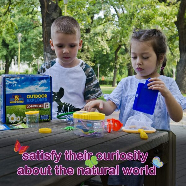 Kidz Xplore-Outdoor Explorer Set, Bug Catching Kit, Nature Exploration Children Outdoor Games Mini Binoculars Kids Compass Whistle Magnifying Glass - Image 6