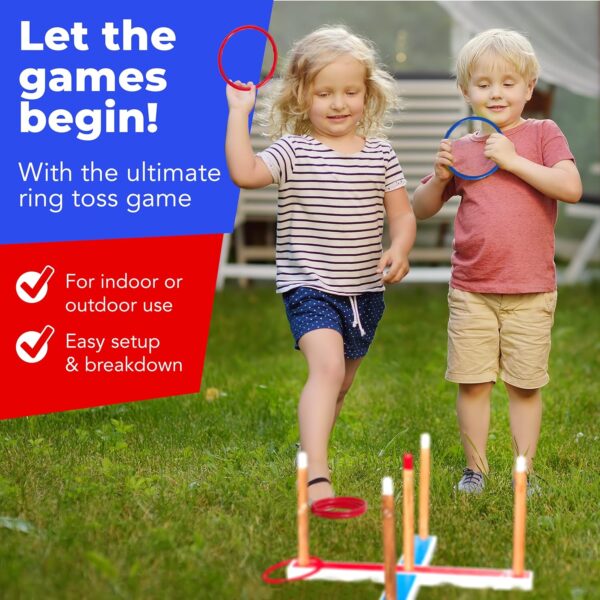 Elite Sportz Ring Toss Games for Kids - Indoor Holiday Fun or Outdoor Yard Game for Adults & Family - Easy to Set Up w/Compact Carry - Backyard Toys, Gifts for Boys and Girls - Image 4